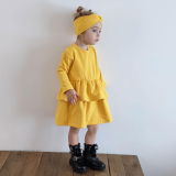 Šaty s volánom ORGANIC - yellow