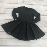 Šaty - black organic dlhý rukáv