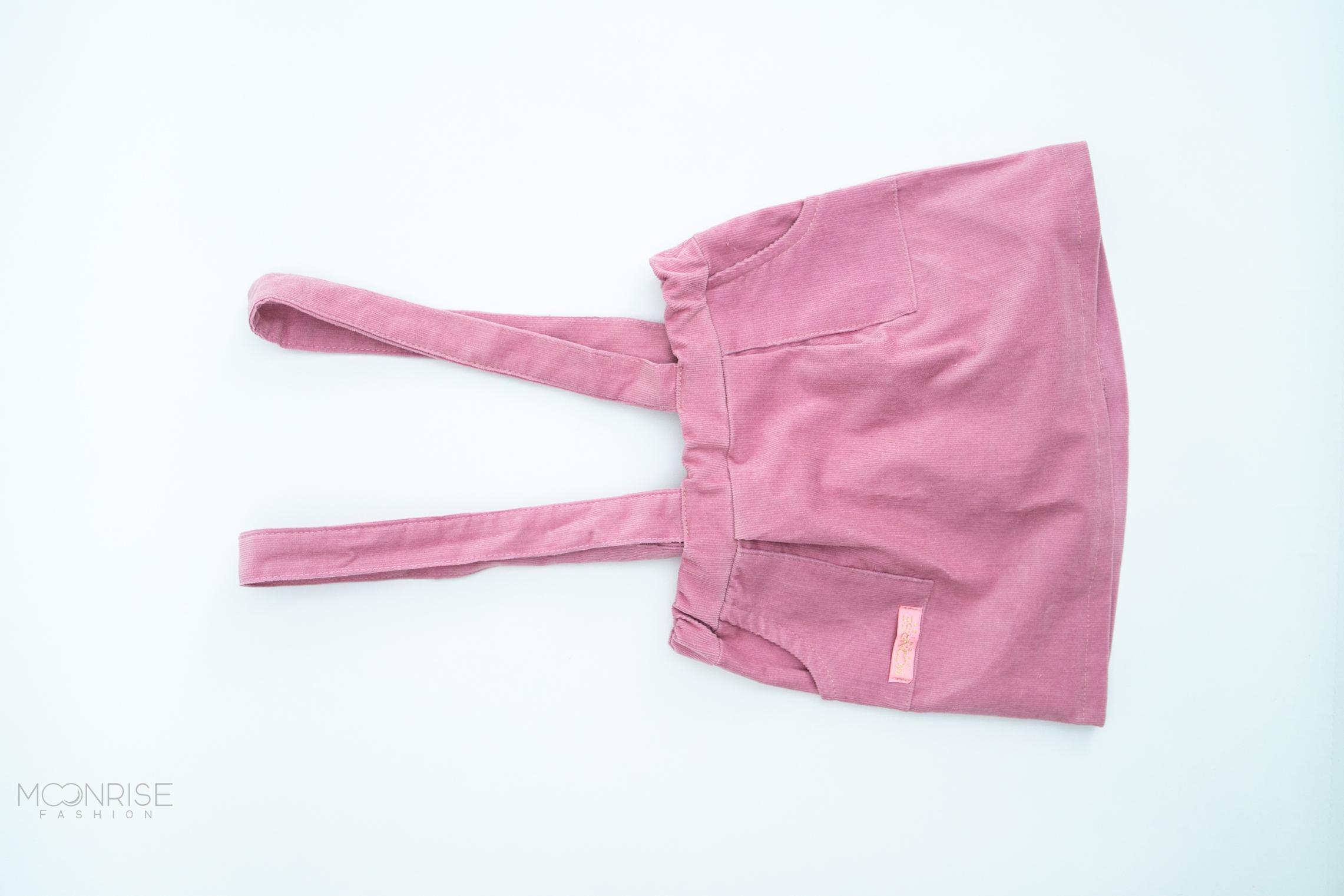 Menčester sukňa s trákmi - light rosa