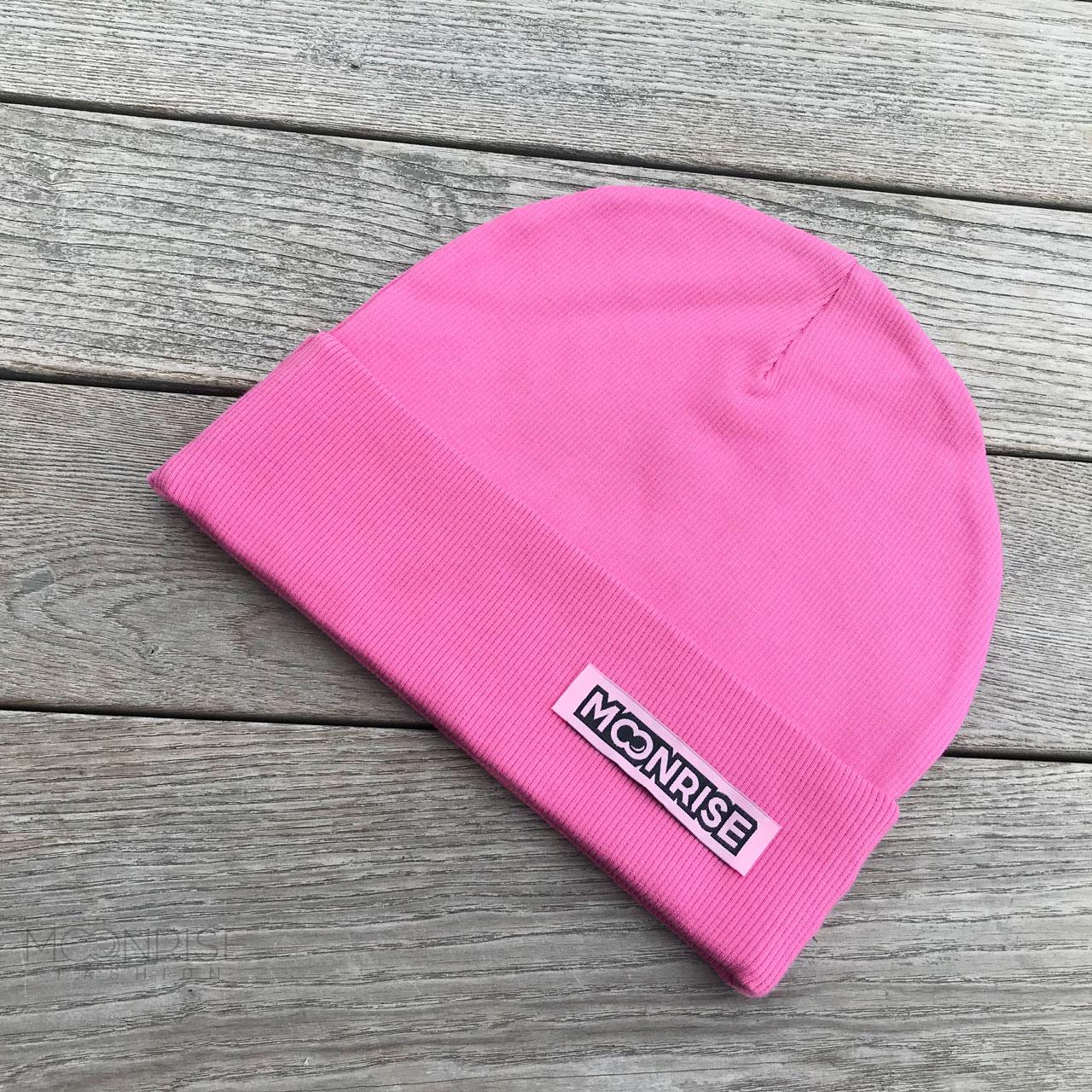 Rebrovaná čiapka organic -  sweet pink