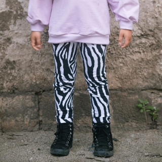 Organické detské legíny  - zebra