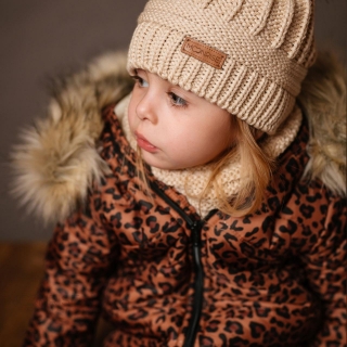Detská zimná bunda - leopard brown