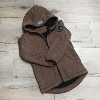 Detská softshell bunda smiley - basic brown knitted