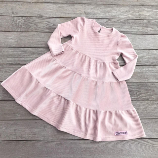 Detské pohodlné menčestrové šaty poudre pink 